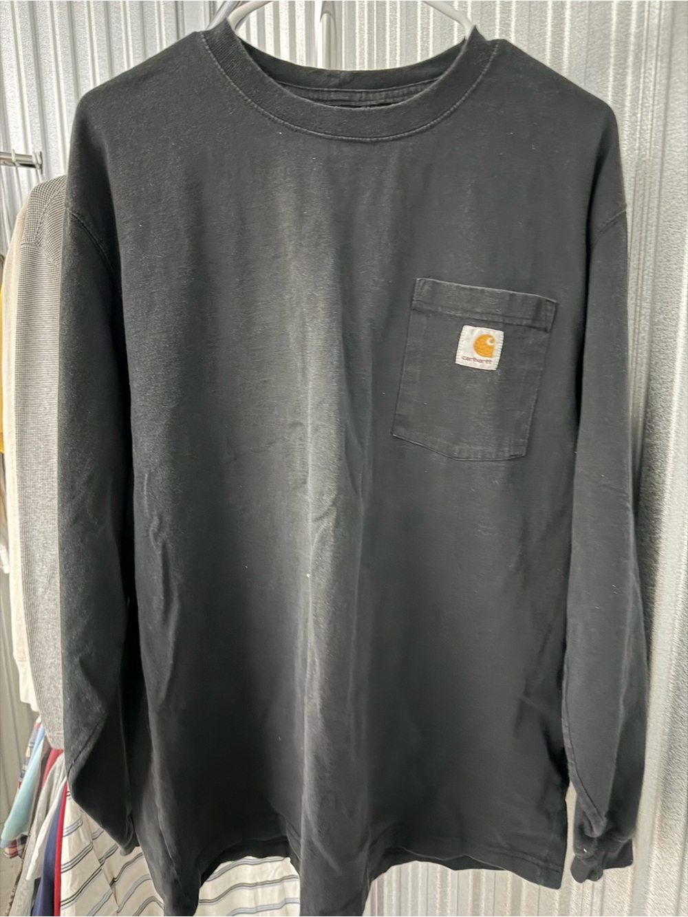Carhartt Black Tee with Gold Logo and Tag